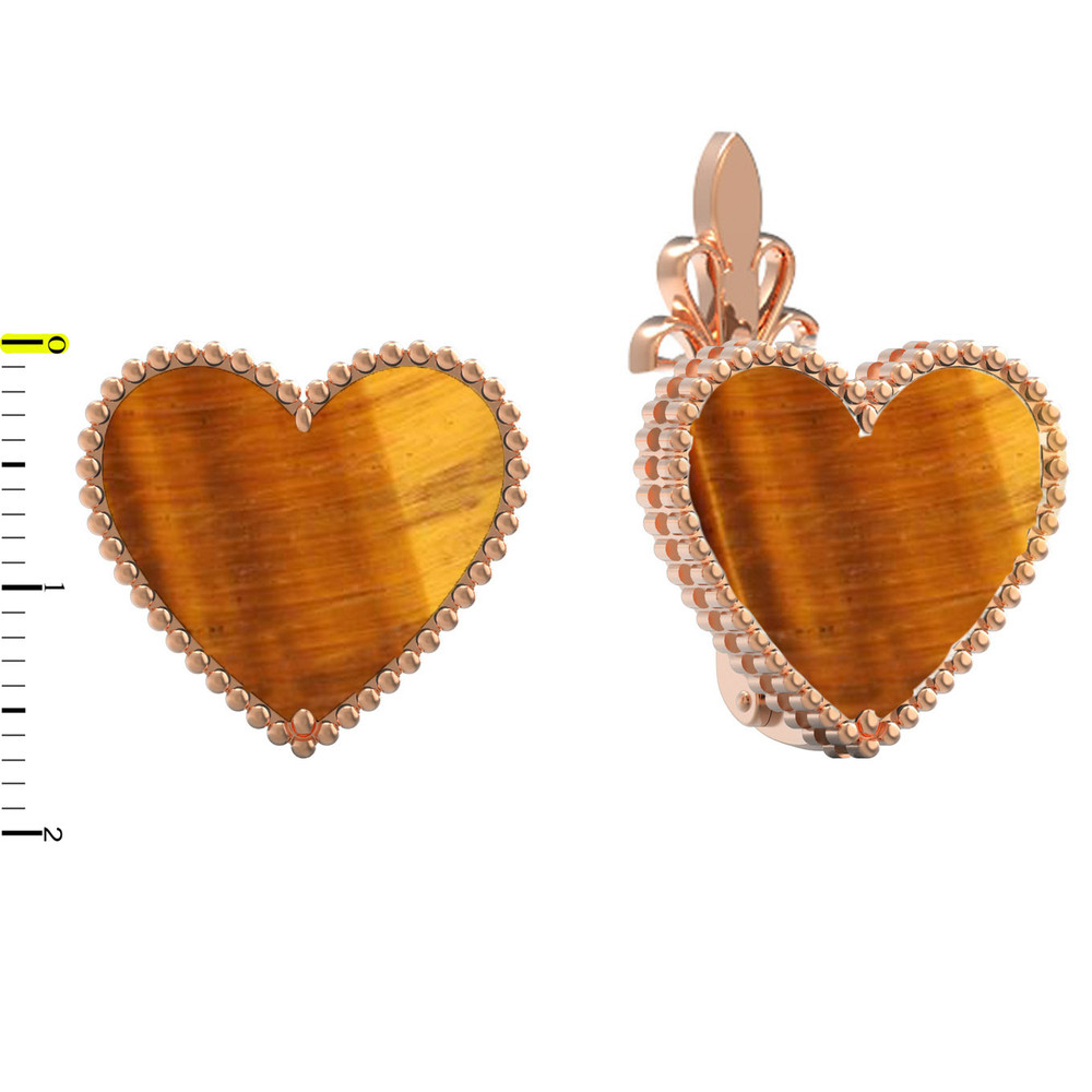 Серьги из золота c тигровым глазом