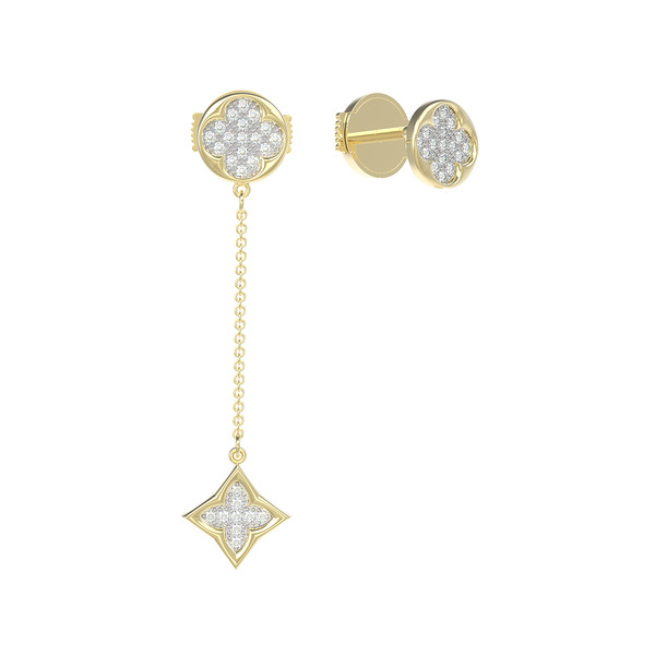 Серьги из лимонного золота c бриллиантами