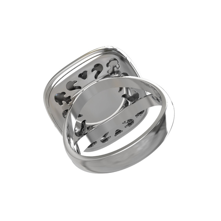 Кольцо из белого золота c бриллиантами и ониксом