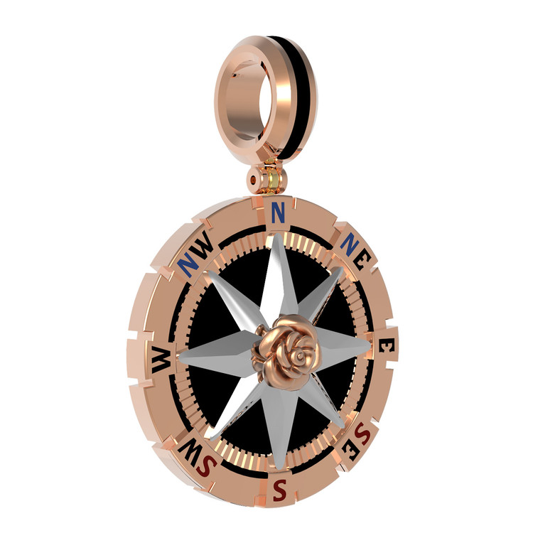 Подвеска из золота c эмаль и ониксом