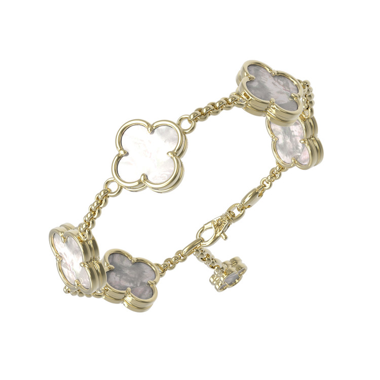 Браслет из лимонного золота c перламутром