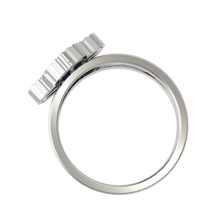 Кольцо из белого золота c бриллиантами и лазуритом