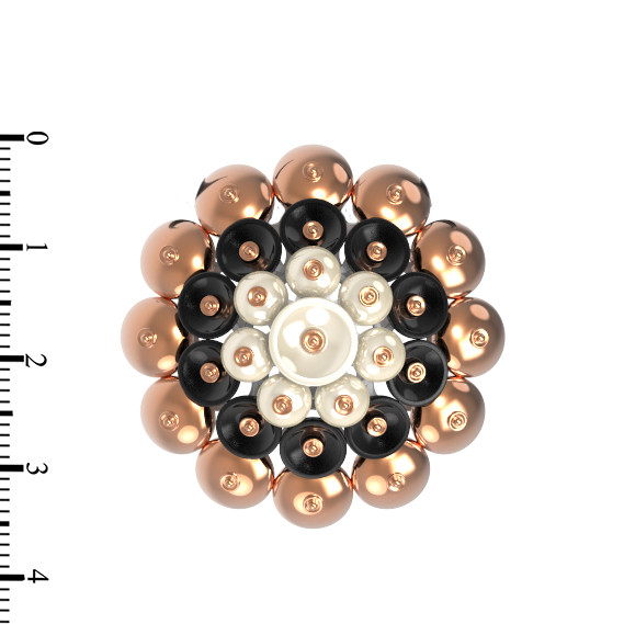 Подвеска из золота c ониксом и перламутром