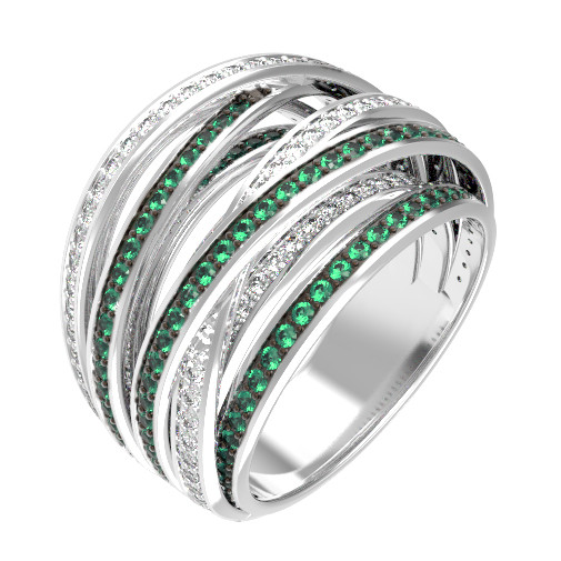 Кольцо из белого золота c фианитом