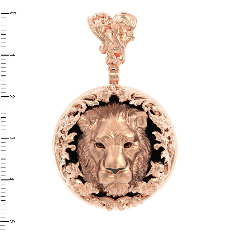 Подвеска из золота c эмаль и ониксом