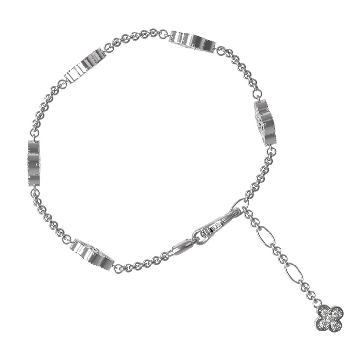 Браслет из белого золота c бриллиантами, лазуритом и перламутром