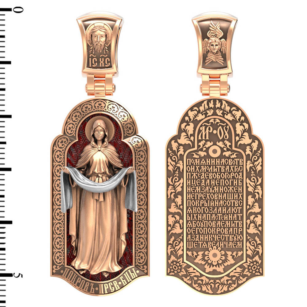 Образок из золота c эмаль