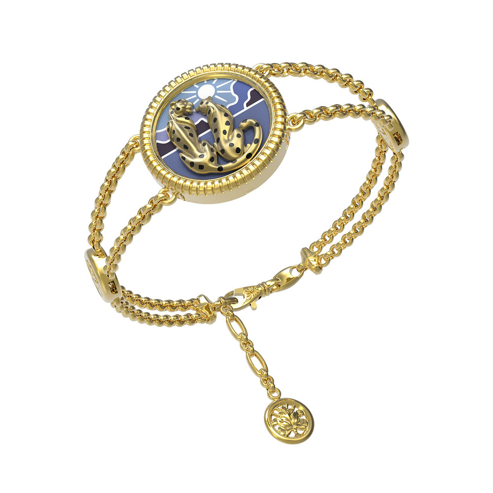 Браслет из лимонного золота c эмаль