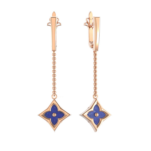 Серьги из золота c лазуритом