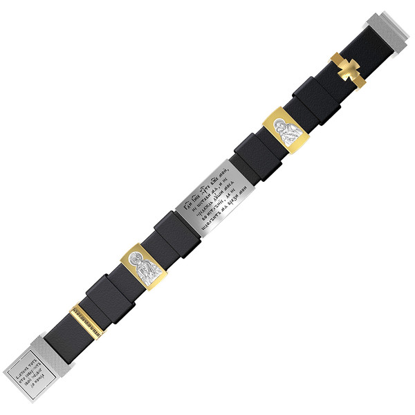 Браслет из белого золота c кожаным шнурком