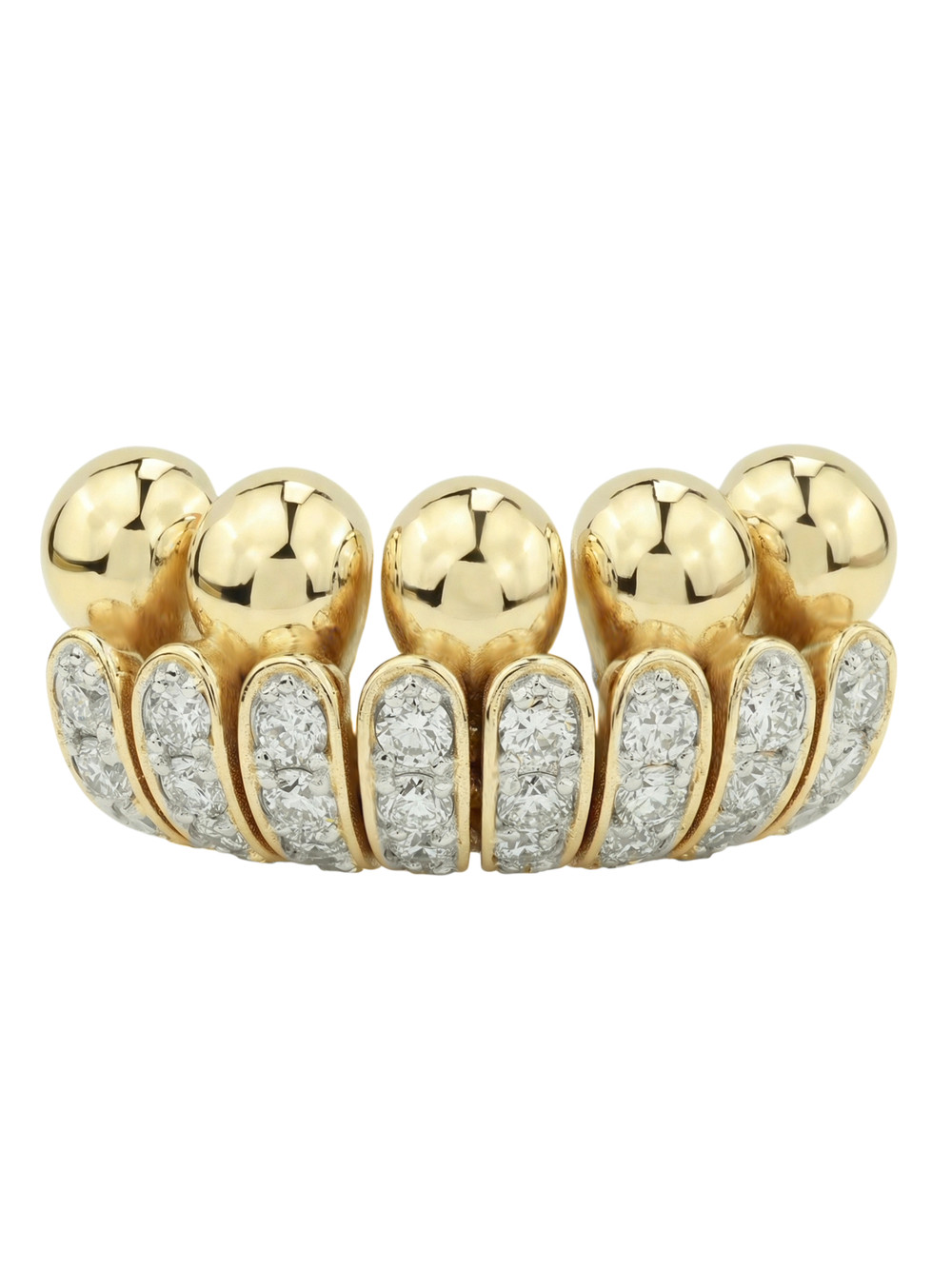 Кольцо из лимонного золота c бриллиантами