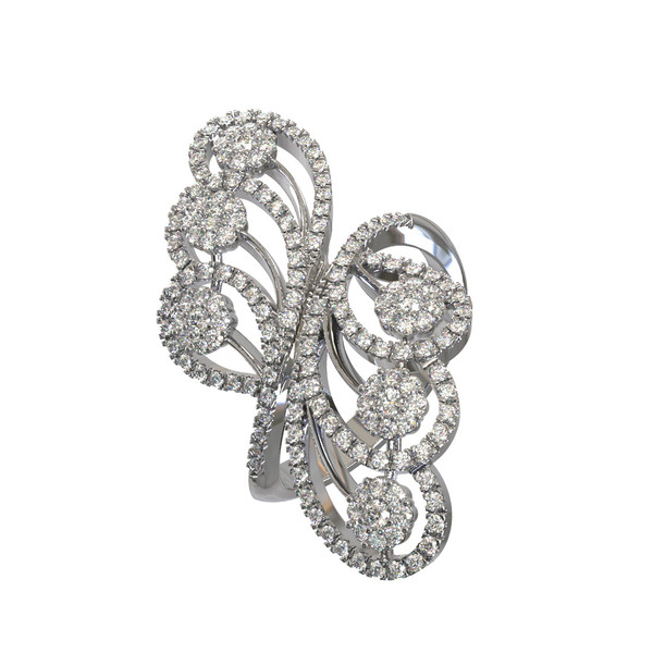 Кольцо из белого золота c бриллиантами