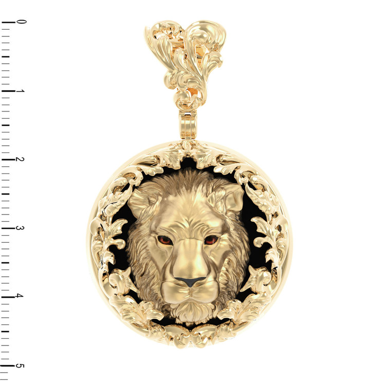 Подвеска из лимонного золота c эмаль и ониксом