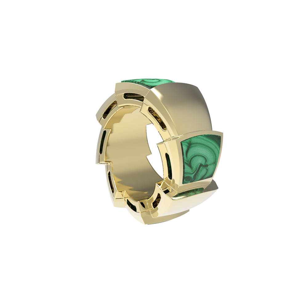 Подвеска из лимонного золота c малахитом