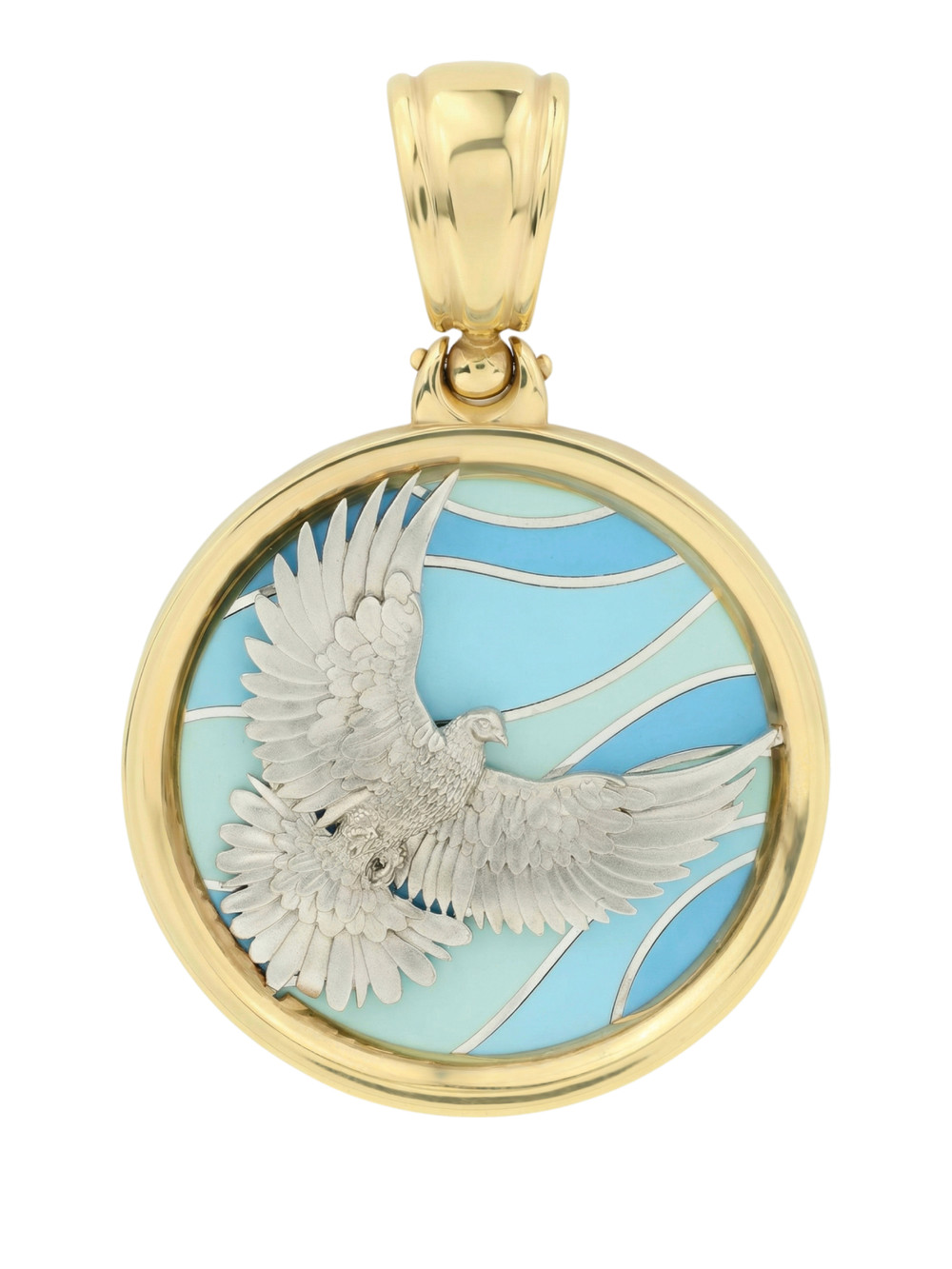 Подвеска из лимонного золота c эмаль