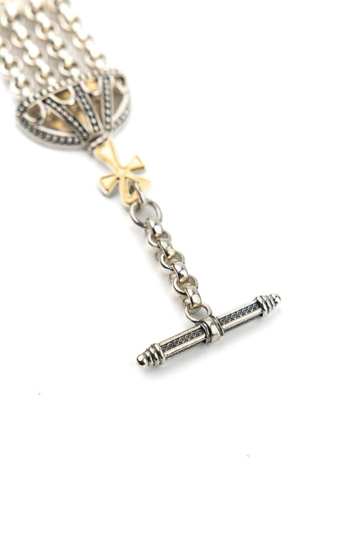 Браслет из серебра и золота c рубином