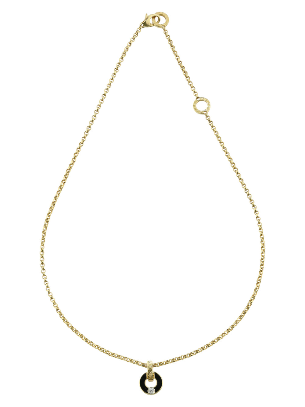Колье из лимонного золота c бриллиантами и ониксом