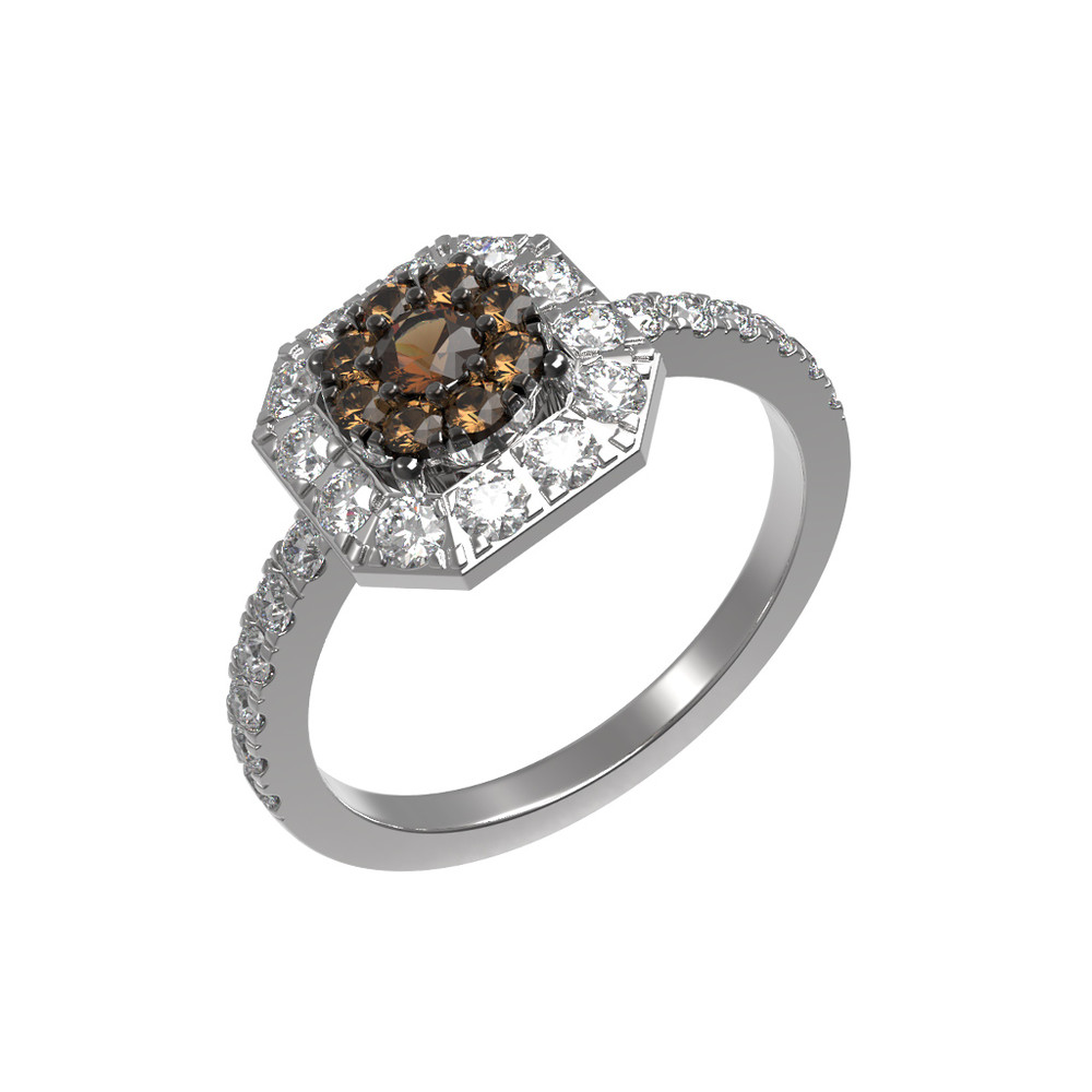 Кольцо из белого золота c бриллиантами