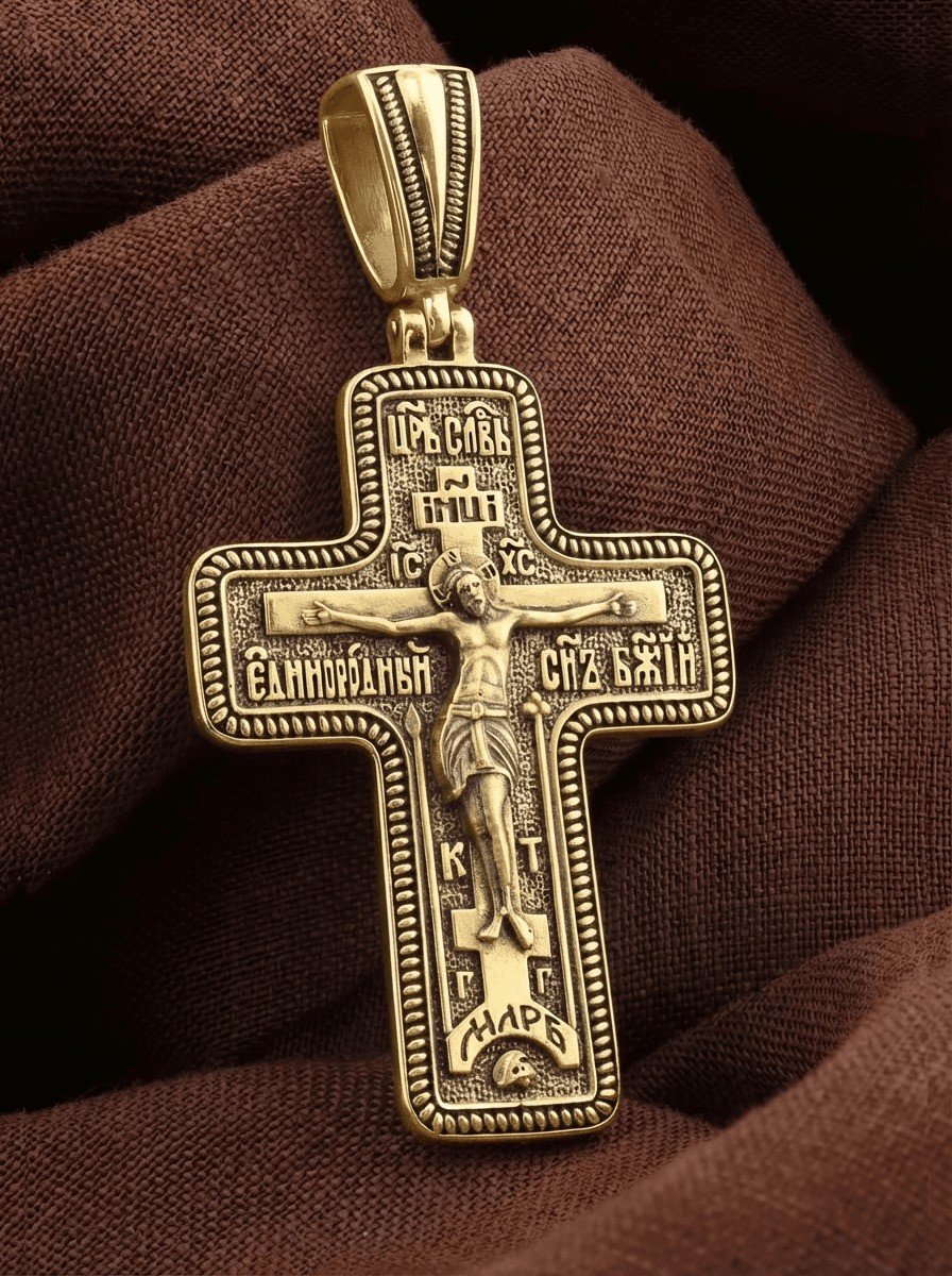 Крест из лимонного золота