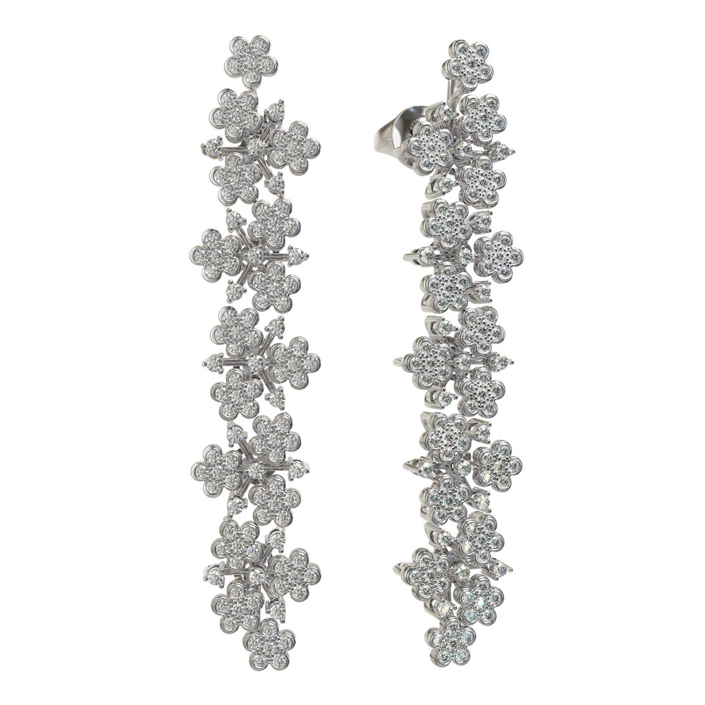 Серьги из белого золота c бриллиантами