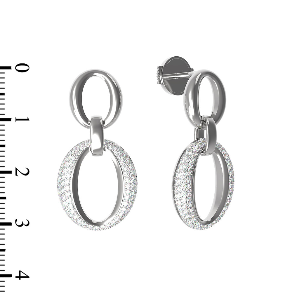 Серьги из белого золота c бриллиантами