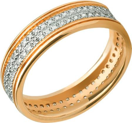 Кольцо из лимонного золота c фианитом