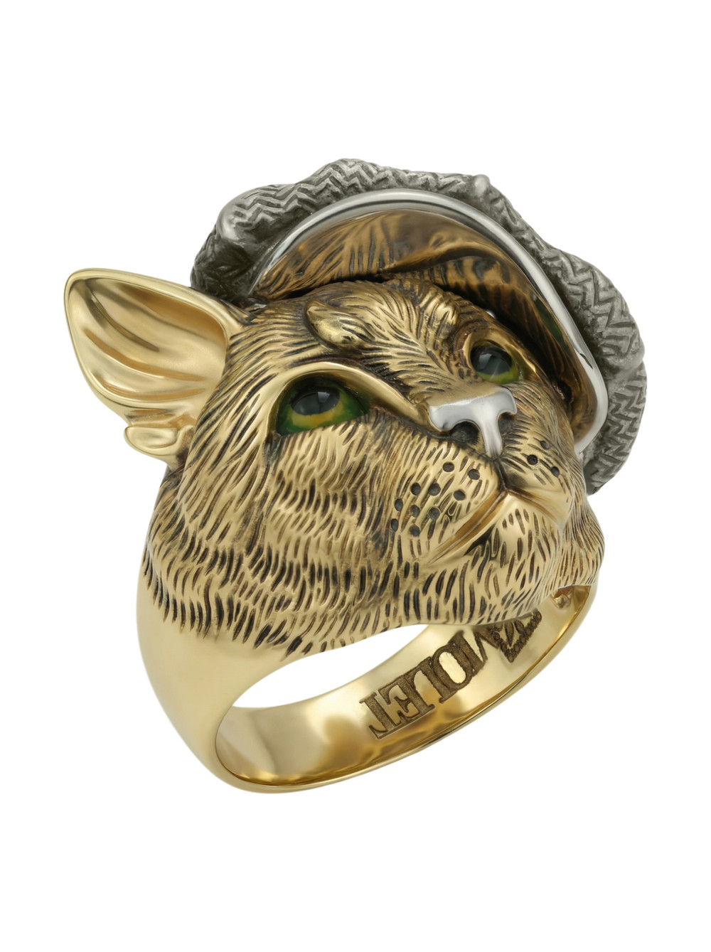 Кольцо из лимонного золота c эмаль