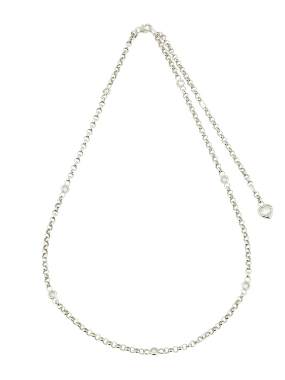 Цепь из белого золота c фианитом