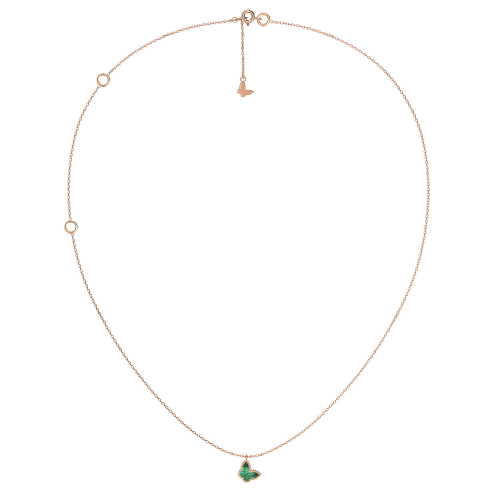 Колье из золота c малахитом