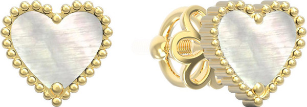 Серьги из лимонного золота c перламутром