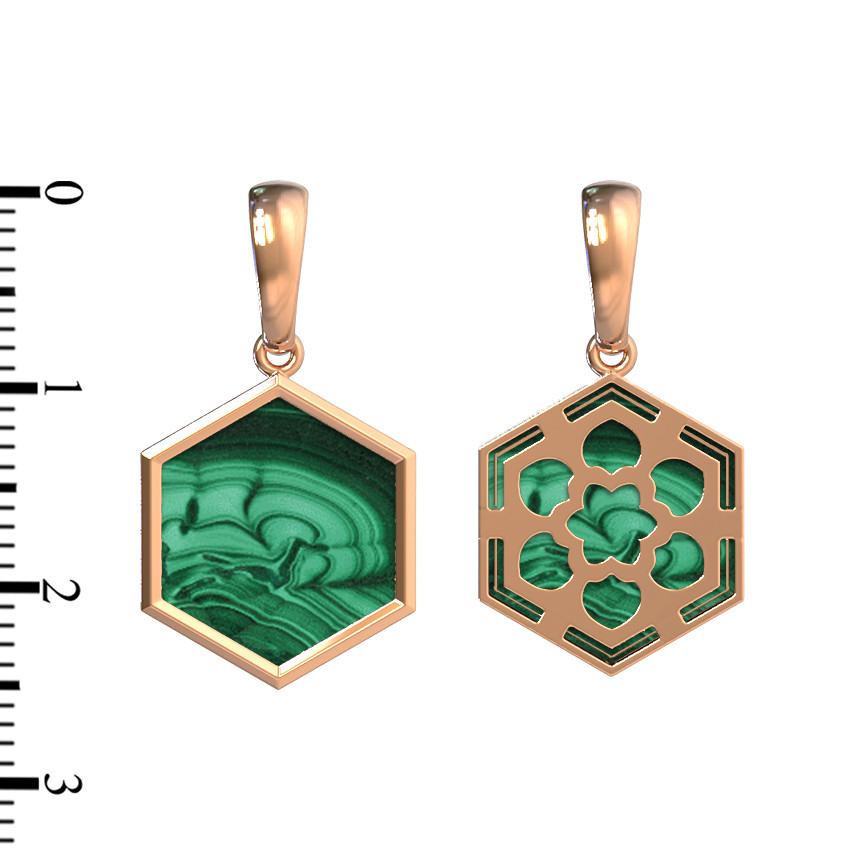 Подвеска из золота c малахитом