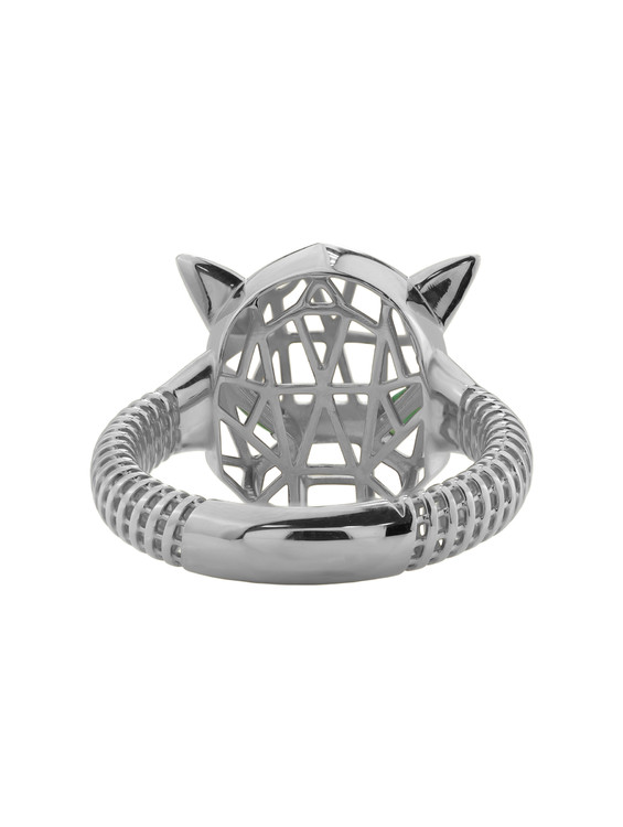 Кольцо из белого золота c изумрудом