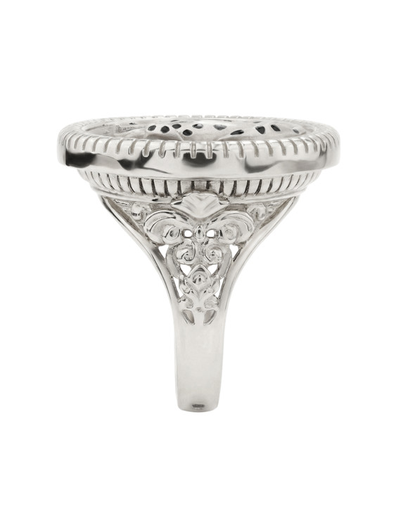 Кольцо из белого золота c эмаль