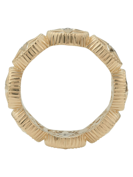 Кольцо из золота c бриллиантами, ониксом и перламутром