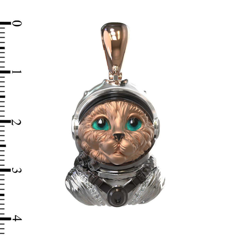 Подвеска из золота c эмаль , бриллиантами и рубином