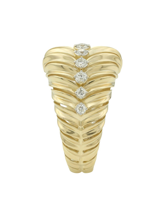 Кольцо из лимонного золота c бриллиантами