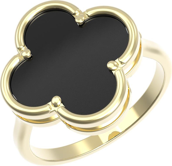 Кольцо из лимонного золота c ониксом