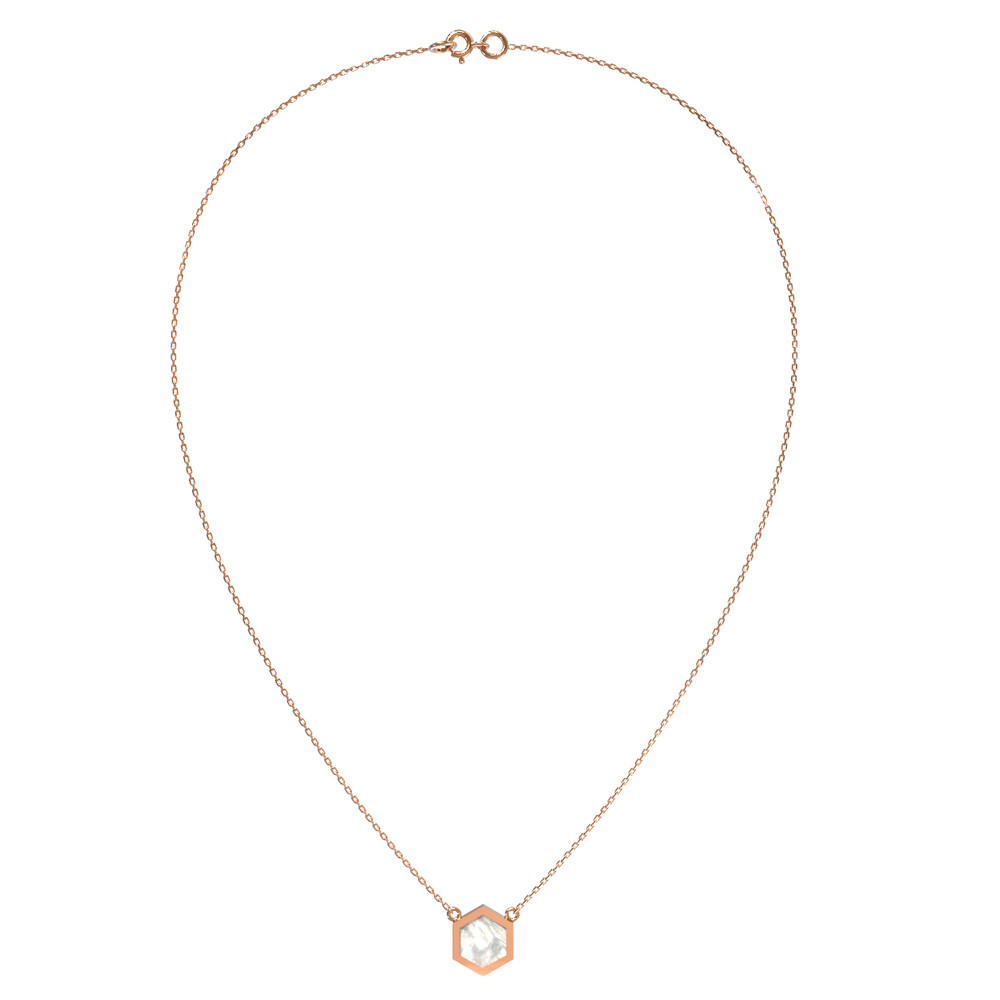 Колье из золота c перламутром