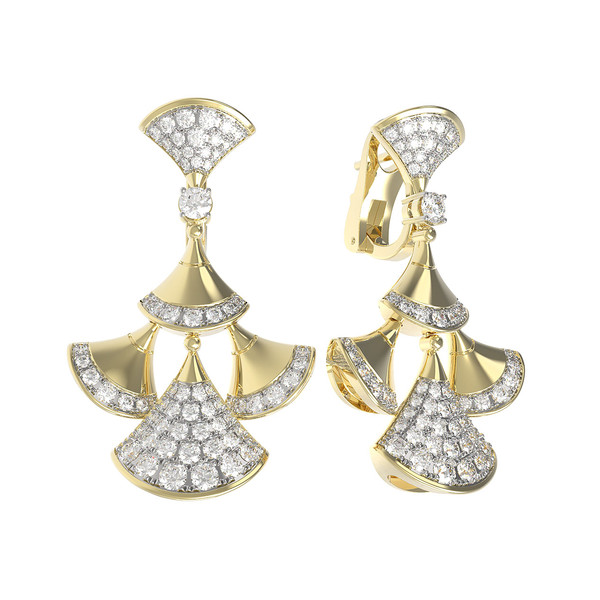 Серьги из лимонного золота c бриллиантами