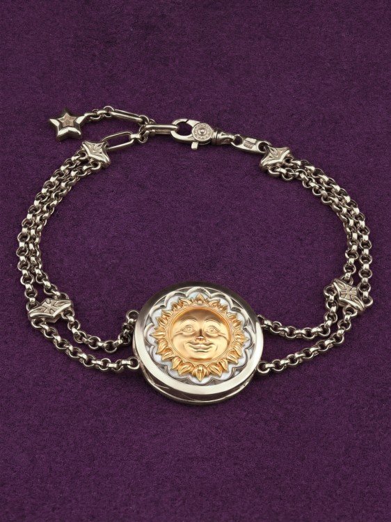 Браслет из белого золота c ониксом и перламутром