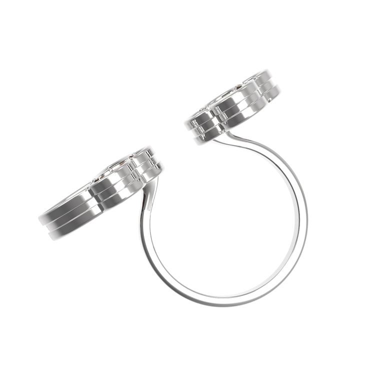 Кольцо из белого золота c лазуритом и перламутром