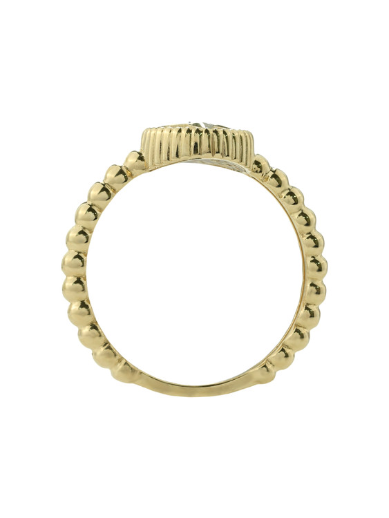 Кольцо из лимонного золота c бриллиантами и малахитом