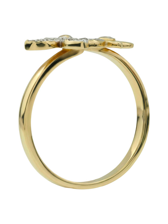 Кольцо из лимонного золота c бриллиантами