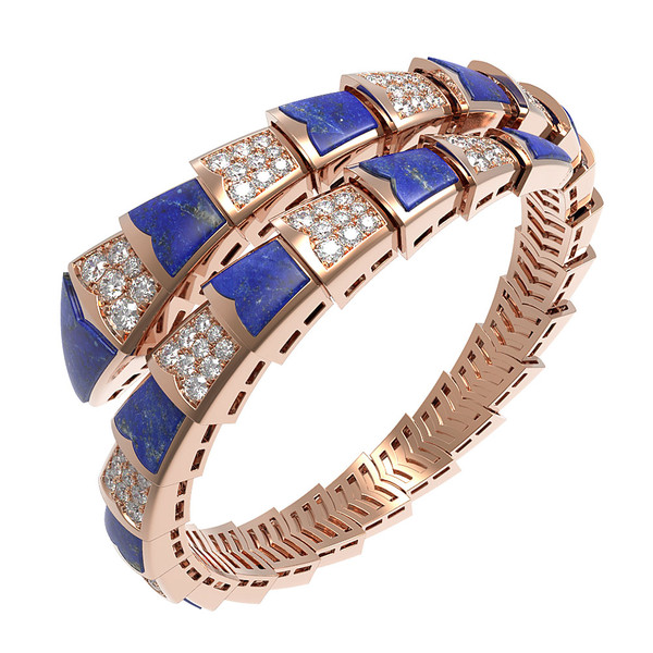 Браслет из золота c бриллиантами и лазуритом