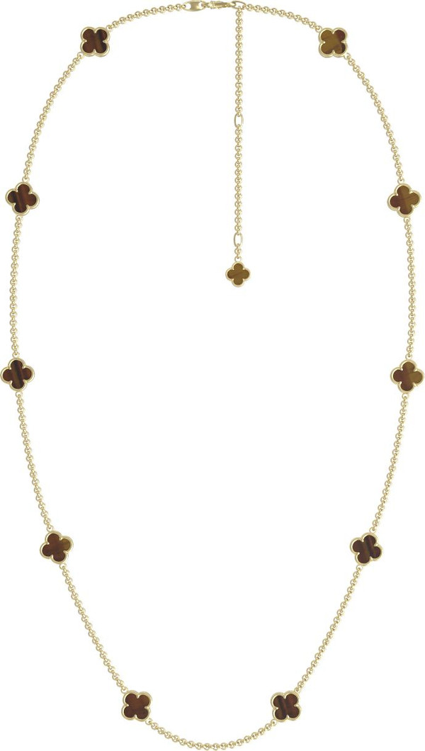 Колье из лимонного золота c тигровым глазом