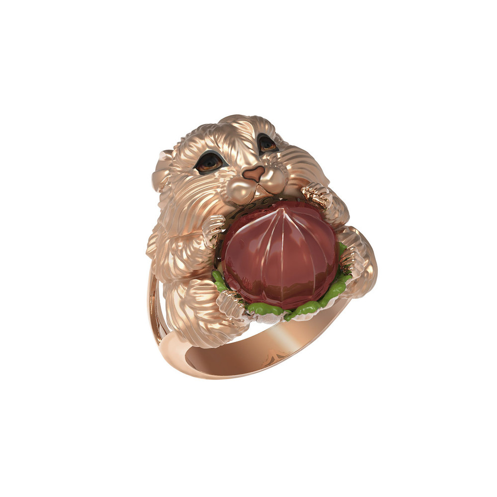 Кольцо из золота c эмалью