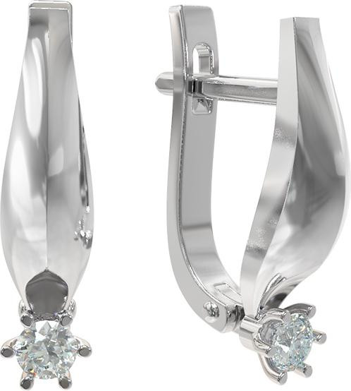 Серьги из белого золота c бриллиантами