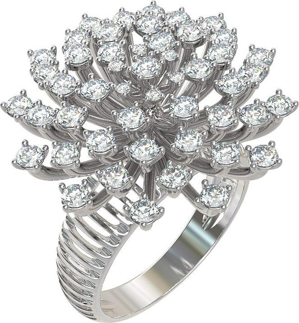 Кольцо из белого золота c бриллиантами