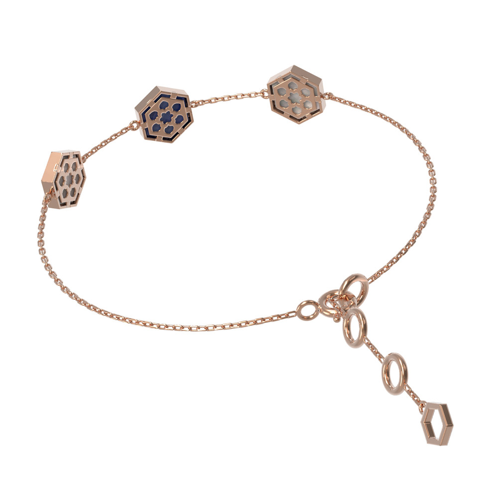 Браслет из золота c лазуритом и перламутром