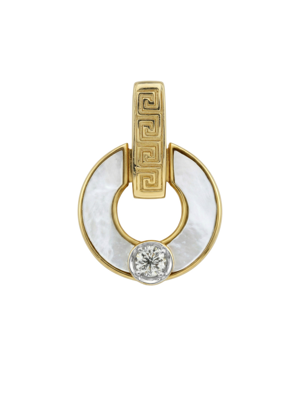 Подвеска из лимонного золота c бриллиантами и перламутром